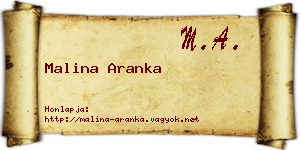 Malina Aranka névjegykártya