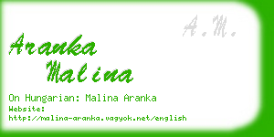 aranka malina business card